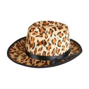 Leopard Print Velvet Gangster Hat Pk 1 