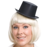 Mini Black Satin Top Hat Pk 1 