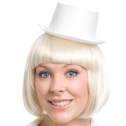 White Satin Mini Top Hat Pk 1 