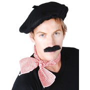 Costume Adult French Man Set - Beret, Scarf, Moustache Pk1