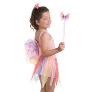 Child Costume Rainbow Fairy -Skirt Wings Wand Pk1