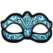 Light Blue & Black Masquerade Mask - Capri Pk 1