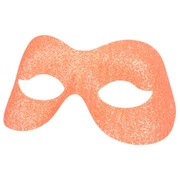 Fluro Orange Sparkle Masquerade Mask Pk 1 