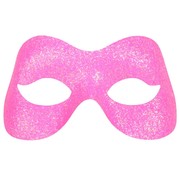 Fluro Pink Glitter Masquerade Mask Pk 1 