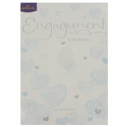 Invitation Engagement Silver Blue Hearts Pk25 