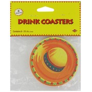 Drink Coasters Mexican Sombrero 9cm Pk8 