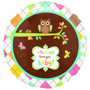 Owl Baby Shower Balloon - 45cm Foil Pk 1 