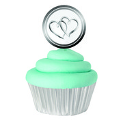 Cupcake Toppers Double Heart Wedding Fun Pix Pk 12
