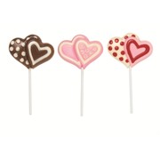 Chocolate Mould - 4 Double Heart Lollipop Moulds with Recipe Card Pk 1