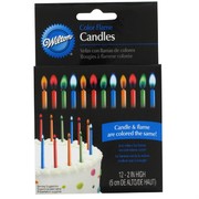 Cake Candles 5cm Colour Flame Pk12 