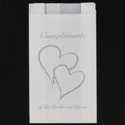 Wedding Cake Bag Two Hearts Silver Compliments Pk50 