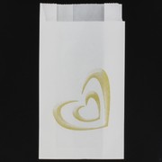 Wedding Cake Bag Heart in Heart Gold Pk50 
