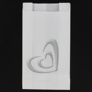 Wedding Cake Bag Heart in Heart Silver Pk50 