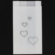 Wedding Cake Bag Hearts Silver Pk50
