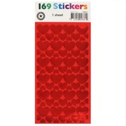 Stickers Red Large and Small Hearts Pk1 
