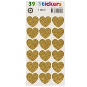 Stickers Two Fold Gold Hearts Pk1 