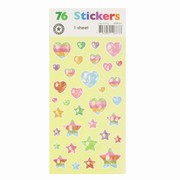 Stickers Stars Hearts Holographic Pk1