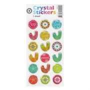 Stickers Crystal Circle Bird Pk1