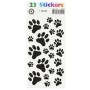 Flocked Paw Print Stickers Pk 1 