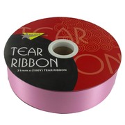 Tear Ribbon 31mm x 100Y Pastel Pink  Pk1 
