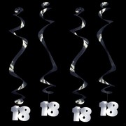 Decoration 18 Hanging Curl Silver Pk1 