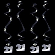 Decoration 21 Hanging Curl Silver Pk1 