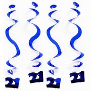Decoration 21 Hanging Curl Blue Pk1 