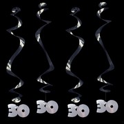 Decoration 30 Hanging Curl Silver Pk1 