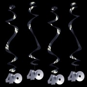 Decoration 40 Hanging Curl Silver Pk1 