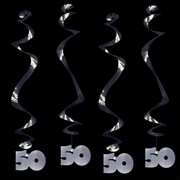 Decoration 50 Hanging Curl Silver Pk1 
