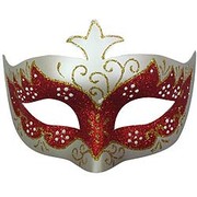 Classic Red Glitter Party Mask Pk1