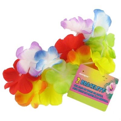 Bracelet / Anklet Luau Party Rainbow Flower Pk2 