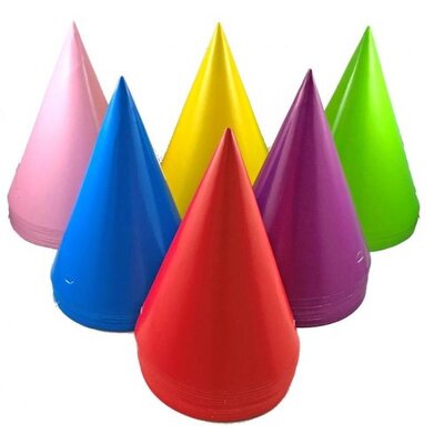 Assorted Colours Neon Cone Party Hats 17cm (Pk 50)