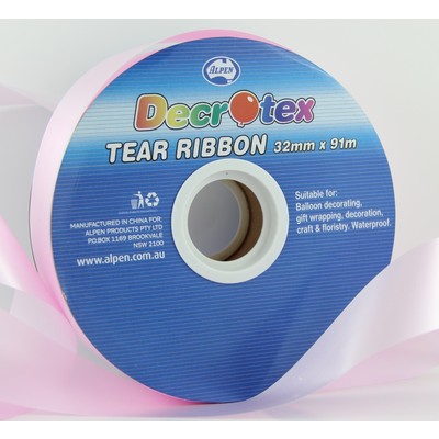Light Pink Tear Ribbon (32mm x 91m) Pk 1
