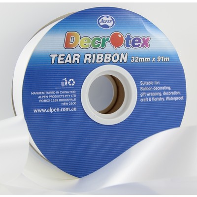 White Tear Ribbon (32mm x 91m) Pk 1