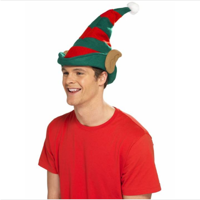 Christmas Striped Elf Hat with Ears Pk 1