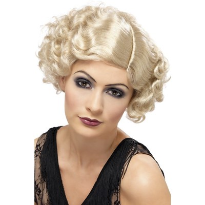 Flirty Flapper Short Blonde Curly Wig Pk 1