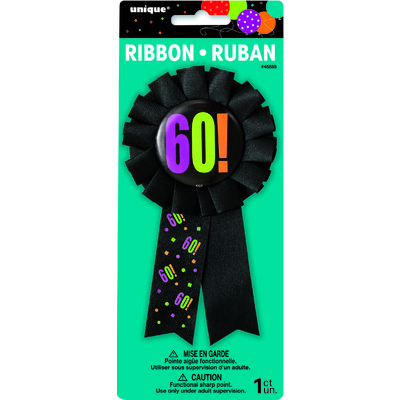 60 Birthday Cheer Award Ribbon Pk 1 