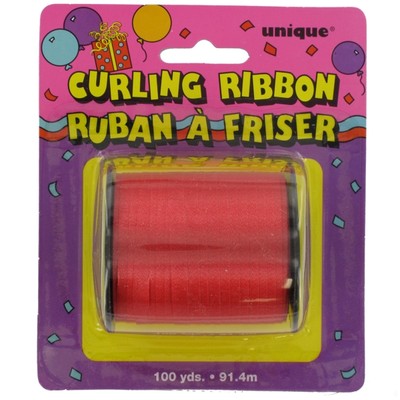 Ribbon Curling 100Yds 5mm Red Pk1 