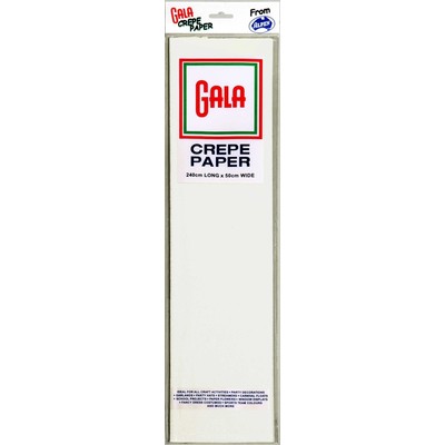 Crepe Paper Gala 240x50cm White Pk1 