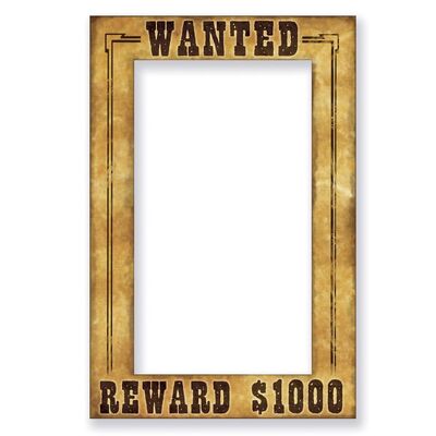 Western Wanted Reward Fun Photo Frame (39x60cm)