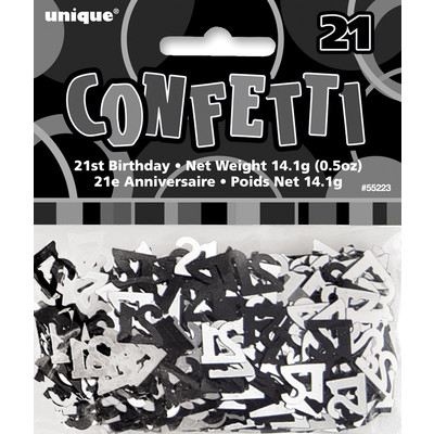 21 Glitz Black & Silver Confetti Pk 1 