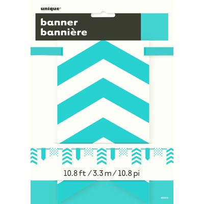 Caribbean Teal Dots and Stripes Flag Banner (3.3m) Pk 1