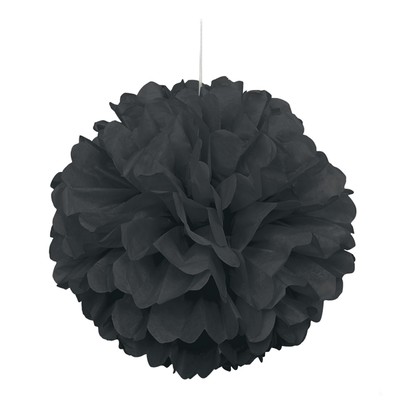 Black Tissue Paper Pom Poms (40cm) Pk 12 
