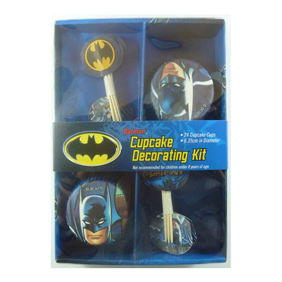 Batman Cupcake Decorating Kit Pk 24 (24 Assorted Cups & 24 Assorted Picks)