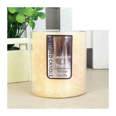 Beige Amber Vanilla Scented Pillar Candle (7cm x 7.5cm) Pk 10