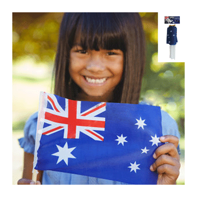 Australian Aussie Flag on Pole (10cm x 15cm) Pk 6