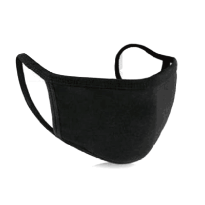 Reusable Black Fabric Face Mask (Adult Size) Pk 1 