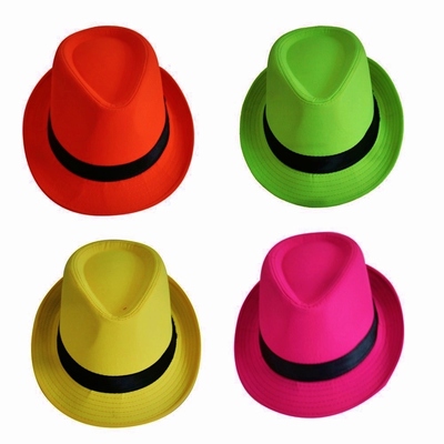 Assorted Colour Fedora Hat Pk 1 (1 HAT ONLY)