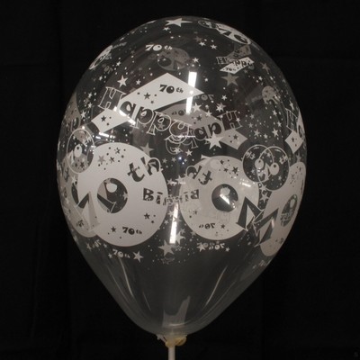 Balloons Latex All Over 70 Clear Pk10 